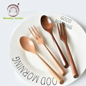Hot sale Customized Logo Fancy Gift Natural Wood Forks Spoons
