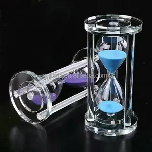 Engrave logo DIY glass crystal hour hourglass Home Decoration sand timer hourglass for tea Customized Colorful Sand Timer