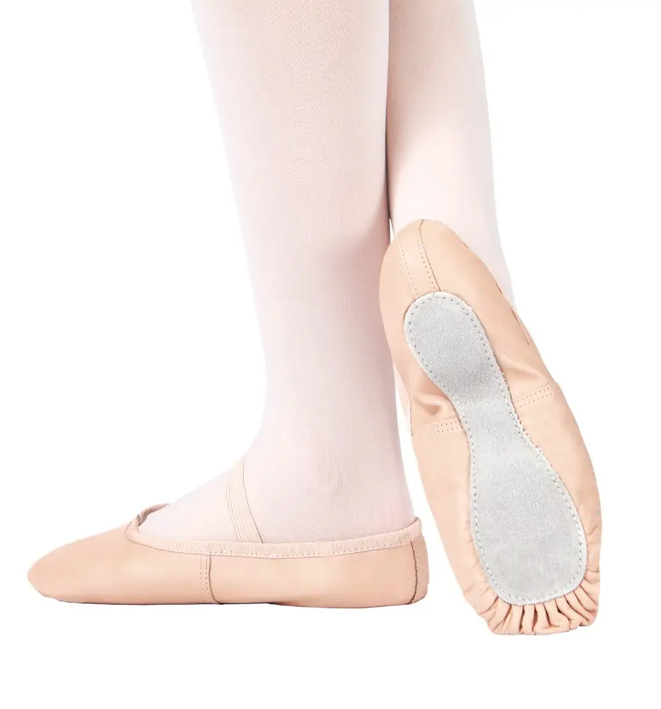 Wholesale Kids Adults Pig Skin Full Sole Ballet Shoes Slippers Leather Ballet Flats