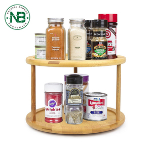 Rotatorio cocina de bambú plato estante de la especia de madera organizador - Product Image 1