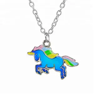 Schattige dieren Hanger Kinderen Kleur Veranderen Stemming unicorns beast Ketting Gift Voor Meisjes