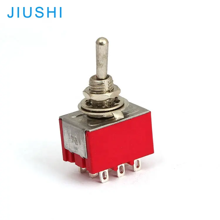 MTS-302 red 6mm on on toggle switch 2 position 9 pins