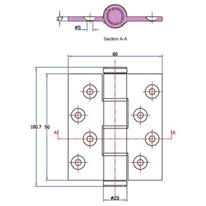 HE06สแตนเลสประตูกลางบานพับสีดำเสร็จสิ้นการแก้ไขขา - Product Image 2