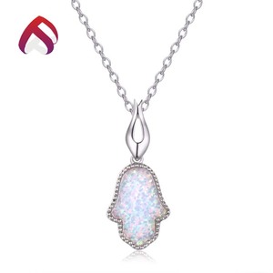 Top qualité charme en argent des pierres précieuses bijoux opale jérusalem croix pendentif - Product Image 3