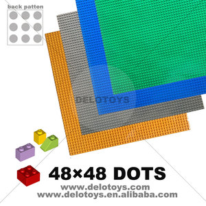 DELO TOYS (9 COULEURS) 48*48 points Blocs de construction connectables très vendus en plastique ABS avec plaque de base transparente comme du cristal (DE061) - Product Image 4