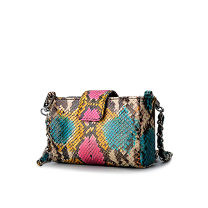 Sac à Main Femme De <span class=keywords><strong>Marque</strong></span> Sacs à Main en cuir de peau de serpent véritable de luxe pour femmes Sac à bandoulière à bandoulière en chaîne - Product Image 1