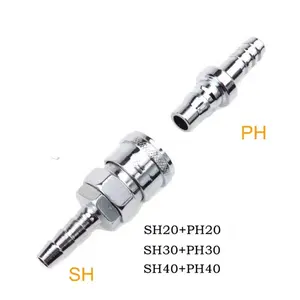 SH20 SH30 SH40 chrome mạ thép tự-khóa C loại tắt NITTO/NHẬT BẢN khuôn nhanh chóng ống nối cho 10mm PU/PA ống