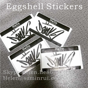 Etiquetas Adhesivas Personalizadas con Graffiti en Forma de Cáscara de Huevo con la Leyenda 'HELLO <span class=keywords><strong>MY</strong></span> <span class=keywords><strong>NAME</strong></span> IS' - Product Image 2