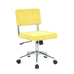Haute Qualité Bas <span class=keywords><strong>Dossier</strong></span> Rembourrés Buff Jaune PV <span class=keywords><strong>Velours</strong></span> <span class=keywords><strong>Chaise</strong></span> de Bureau - Product Image 5