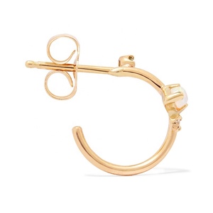Pendientes de aro huggie para <span class=keywords><strong>mujer</strong></span>, joyería de <span class=keywords><strong>oro</strong></span> y plata de <span class=keywords><strong>18</strong></span> quilates, Gemnel - Product Image 3