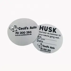 Custom Printing Adres Label Auto Service Sticker Waterdicht Uv-bestendig Contact Nummer Sticker