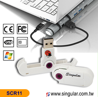 Lector de Tarjetas USB Externo ATM SCR11, Ranuras Multi-en-1, Compatible con ISO7816/EMV2000/PBOC2.0, Blanco, DC+5V, Funcionamiento de -20C~70C