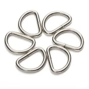 Металлические фитинги для сумок, металлическое D-образное кольцо, серебристое кольцо из нержавеющей стали для такелажа