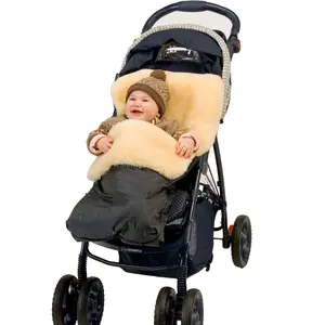 Authentieke Australië Merino Schapenvacht Natuurlijke Bont Baby Slaapzak voor wandelwagen bunting zak Reizen