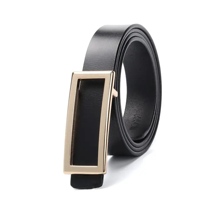 Wholesale custom korean version classic simple and beautiful fashion women's smooth buckle genuine leather belt
