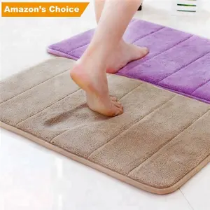 Tapis de bain antidérapant en mousse à mémoire de forme, couleur unie personnalisée, 1 pièce