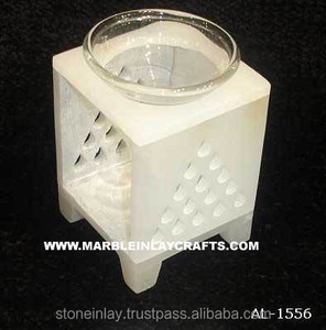 White Soapstone Aroma Oil Burner - Product Image 1