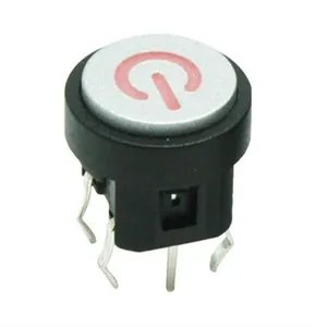 Customized Symbol rounded 9mm mini Illuminated push button Switch with kinds LED Color Options