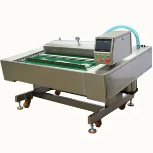 DZ-1000 máquina de vácuo contínuo de carne de peixe seco, grande capacidade, cinto automático, pacotes de alimentos