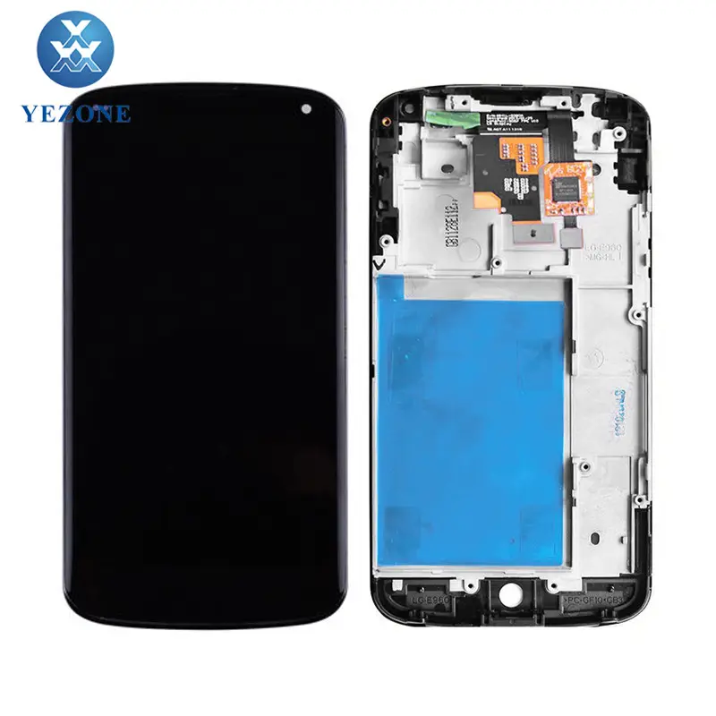 reparatie telefoon delen lcd montage met frame voor lg nexus 4 E960 LCD-scherm touch panel