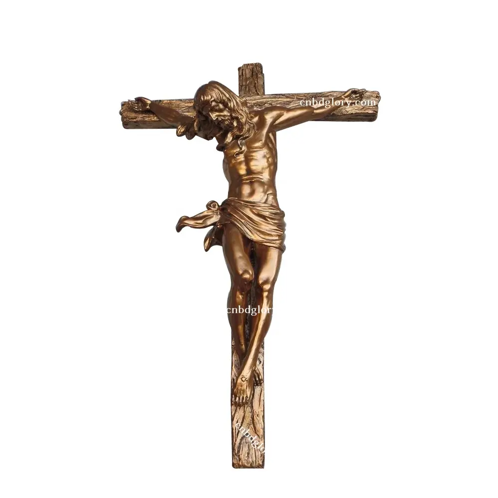 Христос, церковный Собор, хорошее украшение на день, металлическая Художественная Скульптура, бронзовая статуя «Иисус был распятым»