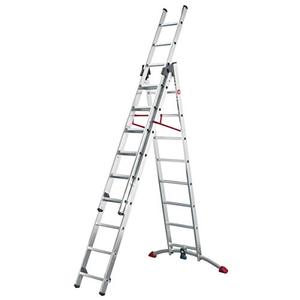 3* 9 Section Aluminium Telescopic Feature Combination <strong>Wall</strong> Mounted Extension <strong>Ladder</strong> - Product Image 2