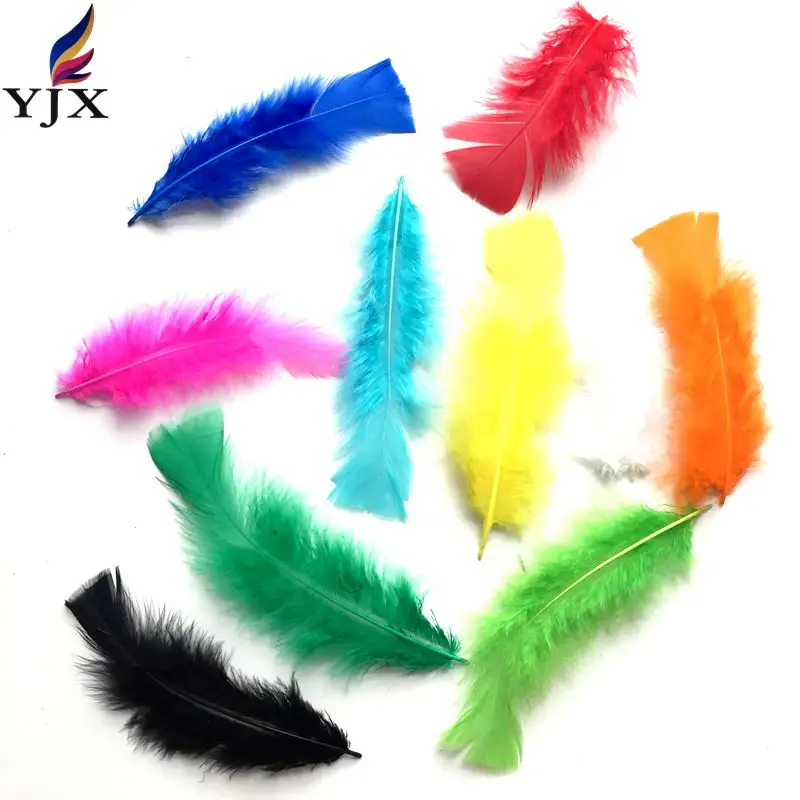 Wholesale european standard test 100pcs/bag dyed DIY craft colorful turkey feather for sale