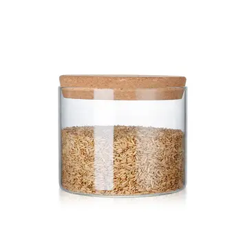 9 oz food storage glass jar with wooden lid