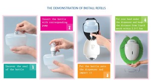 750 ml belle paroi de douche médical d'alcool automatique urinoir désinfectant pour les mains enfant mousse liquide bouteille en plastique avec distributeur de savon - Product Image 4