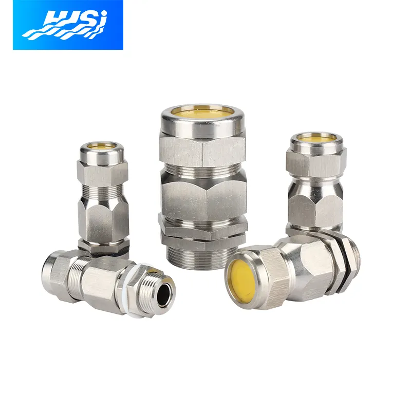 Stainless Steel ATEX IECEx Ex e Ex d Cable Gland G Thread for Armored Cables Single Compression