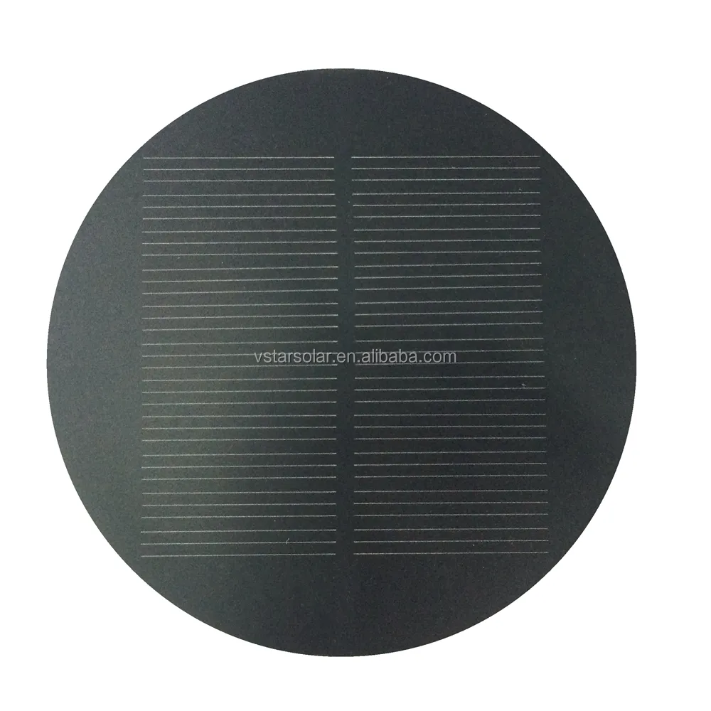 A-grade Monocrystalline 5.5V 1W round shape frosted PET solar panel with factory price