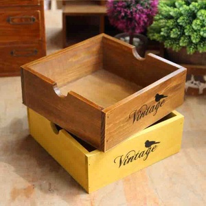 Contenitore di stoccaggio quadrato in legno quadrato Vintage moderno da tavolo Organizer per cosmetici custodia per trucco gioielli per telefono <span class=keywords><strong>cucina</strong></span> - Product Image 3
