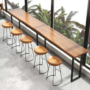 Sedia Alta da Cucina Unica di Alta Qualità con <span class=keywords><strong>Gambe</strong></span> in Metallo e Piano in <span class=keywords><strong>Legno</strong></span> per Tavolo da Bar - Product Image 1