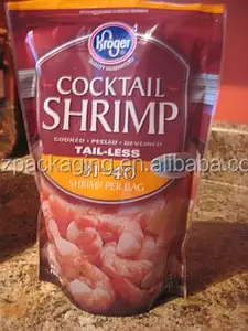 Plastic Packaging Pouch Bag Of Frozen Shrimp With Custom Design