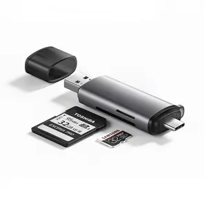 Lecteur de cartes multifonctionnel intelligent <span class=keywords><strong>USB</strong></span> 3.0 à haute vitesse avec deux emplacements pour cartes OTG TYPE-C, <span class=keywords><strong>Micro</strong></span> <span class=keywords><strong>USB</strong></span>, TF, <span class=keywords><strong>SD</strong></span> - Product Image 1