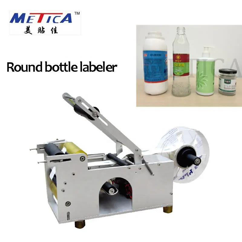 Factory Price MT-50 Semi auto glass and plastic round bottle labeling machine