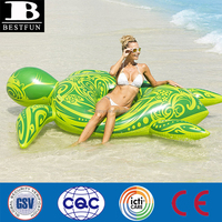 Raft gonflable géant en PVC en forme de tortue de mer de 9 pieds pour enfants et adultes, activités aquatiques estivales avec coutures renforcées