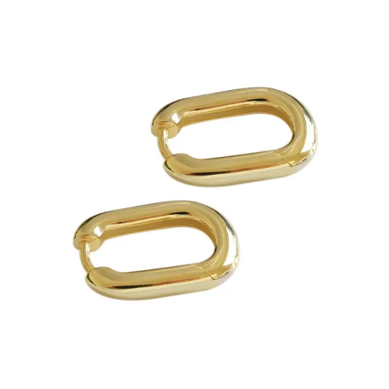 French style jewelry sterling silver supplier 925 gold plated hoop earrings for women