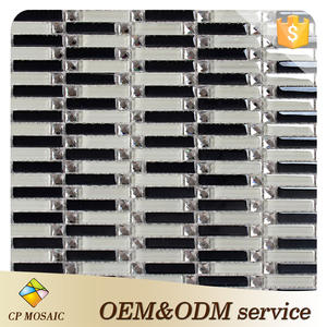 Mosaico di cristallo per la decorazione della parete bordo della vasca da bagno strisce di vetro trasparente mosaico e la lucidatura piccola piastrella quadrata a specchio 3D - Product Image 5