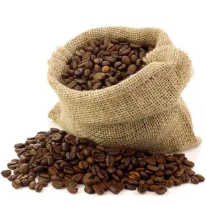 Ipli 100% doğal çuval bezi baskı çanta için kahve çekirdekleri