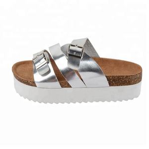 <span class=keywords><strong>Sandali</strong></span> bio con plateau in sughero da <span class=keywords><strong>donna</strong></span> in <span class=keywords><strong>argento</strong></span> nuovo arrivo - Product Image 4