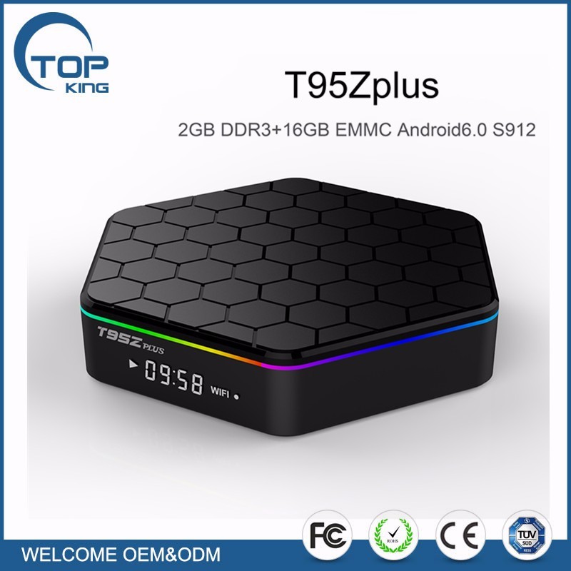 T95Z PLUS Smart TV Box Android 6.0 Guimauve Amlogic S912 Qcta-core CPU 2.4G/5G Wifi 3D 4K2K Set Top Box
