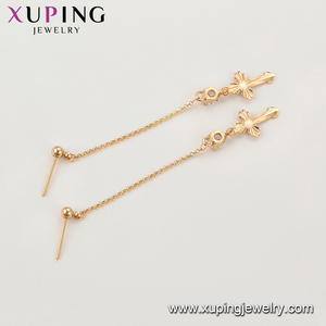 97287 Xuping antiguo estilo <span class=keywords><strong>real</strong></span> chapado en oro del encanto de la manera pendiente de gota de la Cruz - Product Image 5