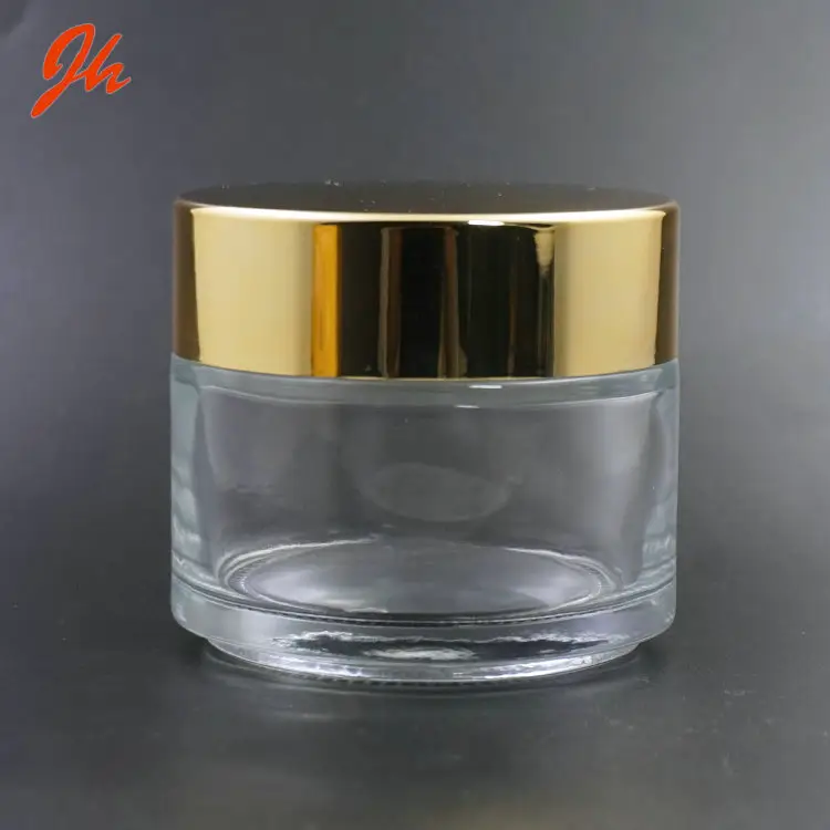 Crème pour la peau utiliser des pots en verre verre cosmétique rond 100g masque en argile pot en verre avec couvercle en métal