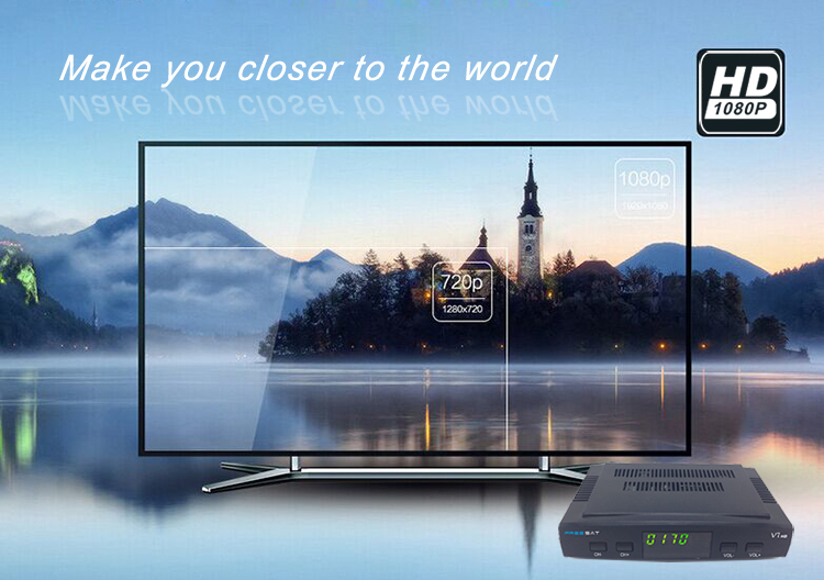 SÁB LIBRE V7 HD 1080 P Video Porno Decodificador de Satélite Set Top Box Soporte Cccamd cline Biss Clave Youtube Powervu