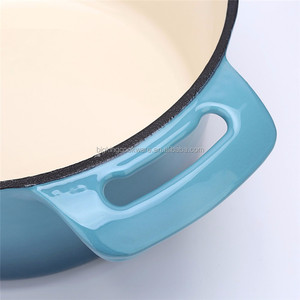 <span class=keywords><strong>Casserole</strong></span> ronde en fonte émaillée OEM 25cm Type de produit haut de gamme pour cuisine à domicile - Product Image 4