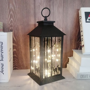 Guirlande lumineuse à 20 LED, <span class=keywords><strong>lanterne</strong></span> décorative <span class=keywords><strong>noire</strong></span>, motif de Noël, <span class=keywords><strong>lanterne</strong></span> LED pour la décoration de la maison - Product Image 2