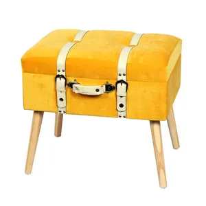 Home hallway suitcase bench chairs yellow