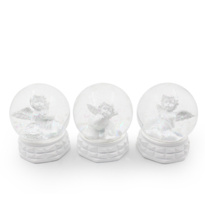 100Mm Nhựa Chất Lượng Cao Dễ Thương Kid White Angel Polyresin Cơ Sở Nước Quả Cầu Tuyết - Product Image 1