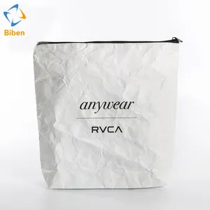 Waterproof Untearable Tyvek Zipper Clutch Purse Pouch Bag With Customized Printing